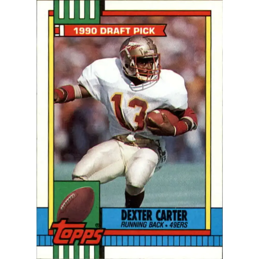 1990 Topps #6 Dexter Carter EX Excellent RC Rookie San Francisco 49ers Football Card - Football Card Single