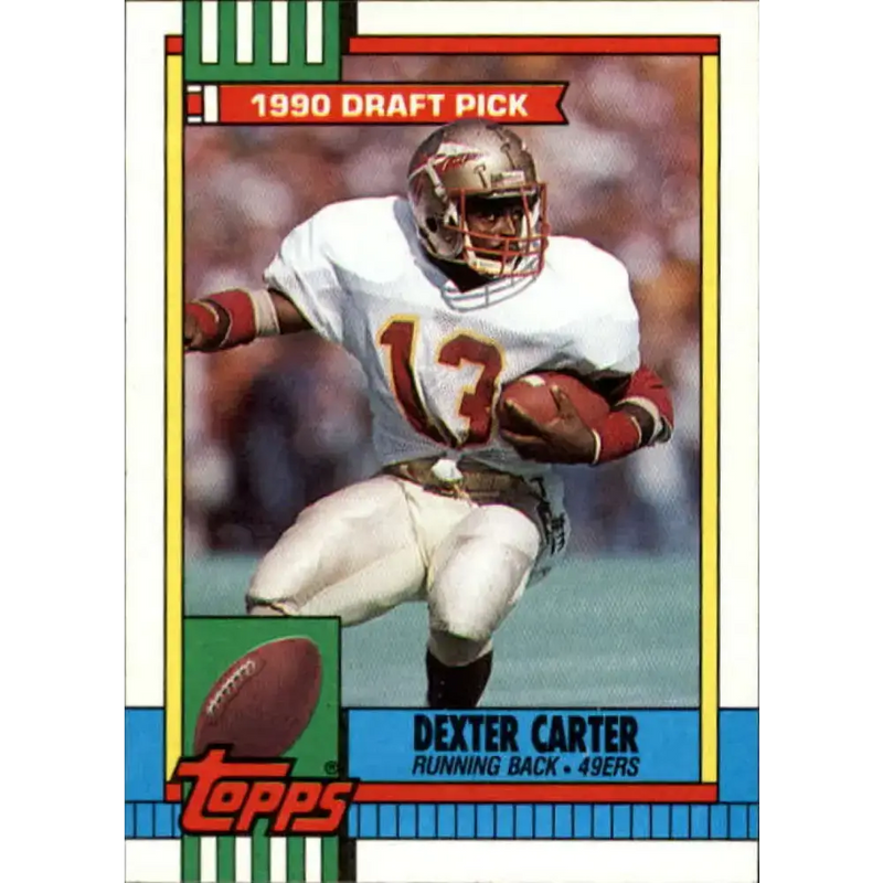 1990 Topps #6 Dexter Carter EX Excellent RC Rookie San Francisco 49ers Football Card - Football Card Single