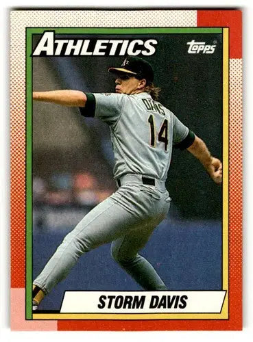 Original gloss baseball card of Storm Davis Oakland Athletics Dennis Davis Oakland Athletics