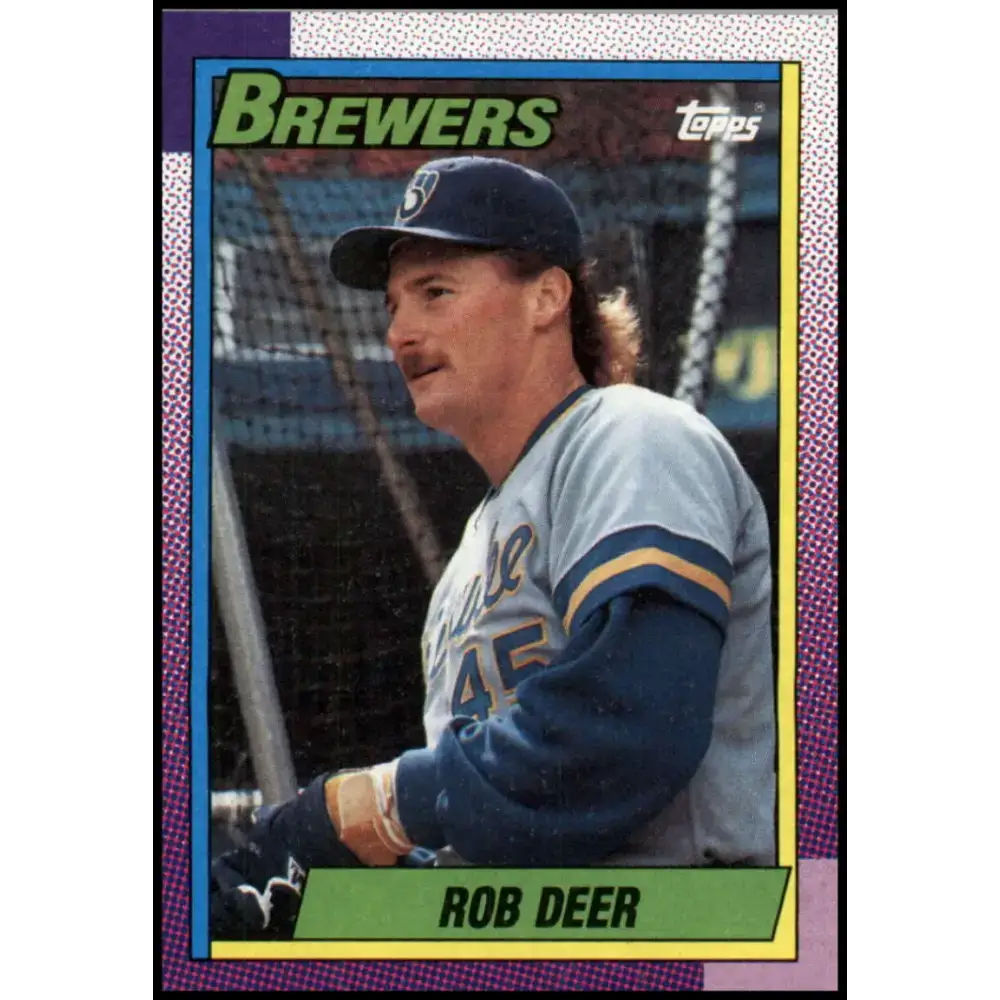 1990 Topps #615 Rob Deer NM-MT Milwaukee Brewers Baseball Card - Baseball Card Single