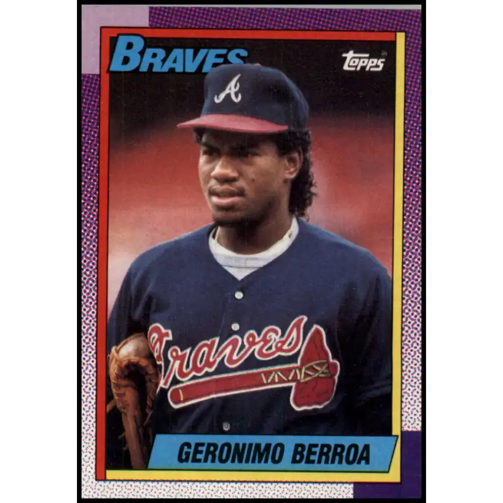 1990 Topps #617 Geronimo Berroa NM-MT Atlanta Braves Baseball Card - Baseball Card Single