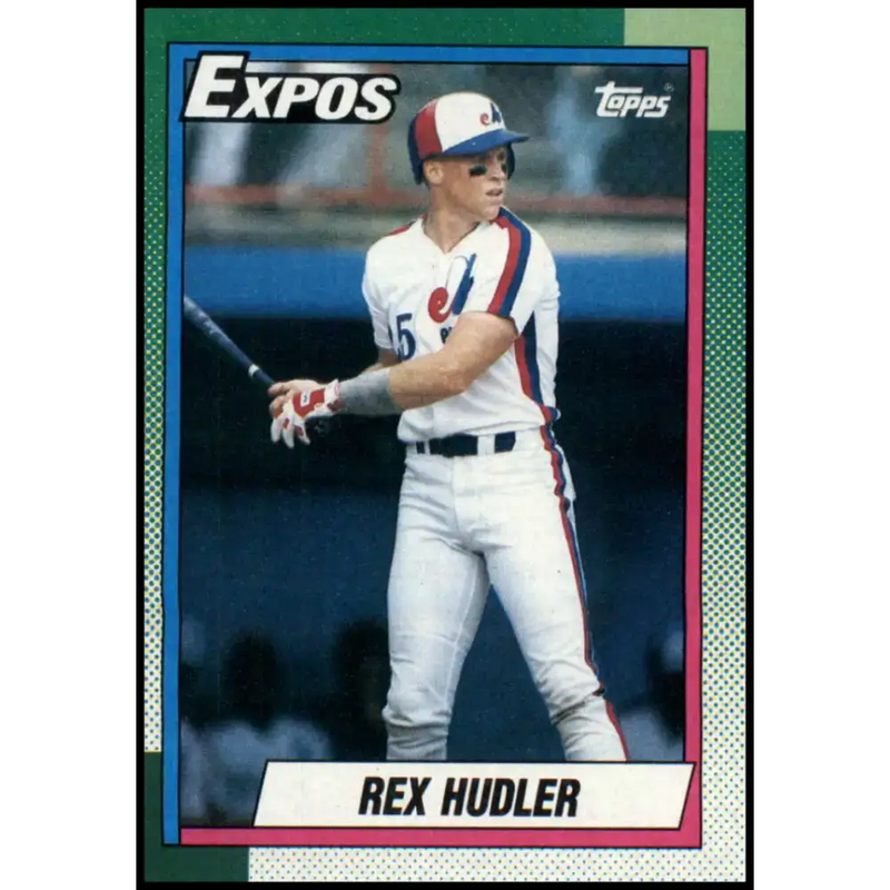 1990 Topps #647 Rex Hudler NM-MT Montreal Expos Baseball Card - Baseball Card Single