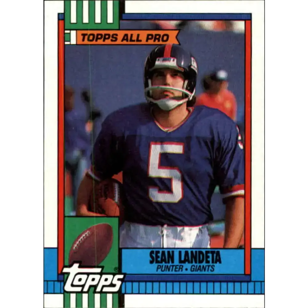 1990 Topps #65 Sean Landeta EX Excellent New York Giants Football Card - Football Card Single
