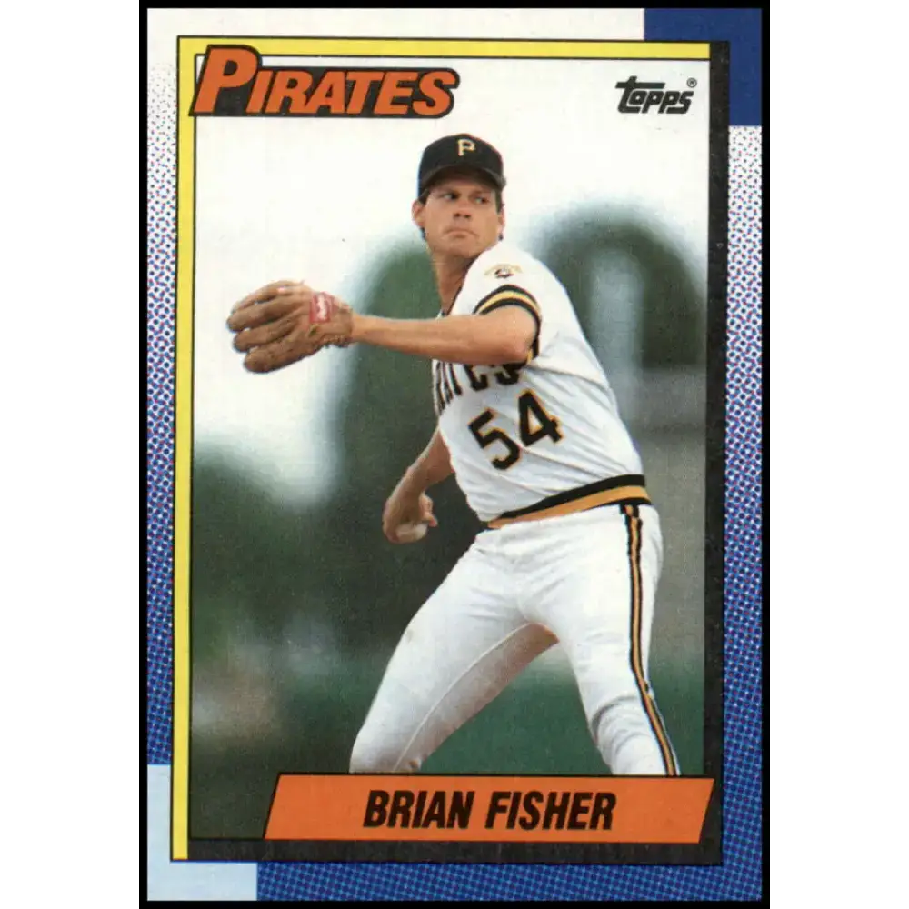 1990 Topps #666 Brian Fisher NM-MT Pittsburgh Pirates Baseball Card - Baseball Card Single