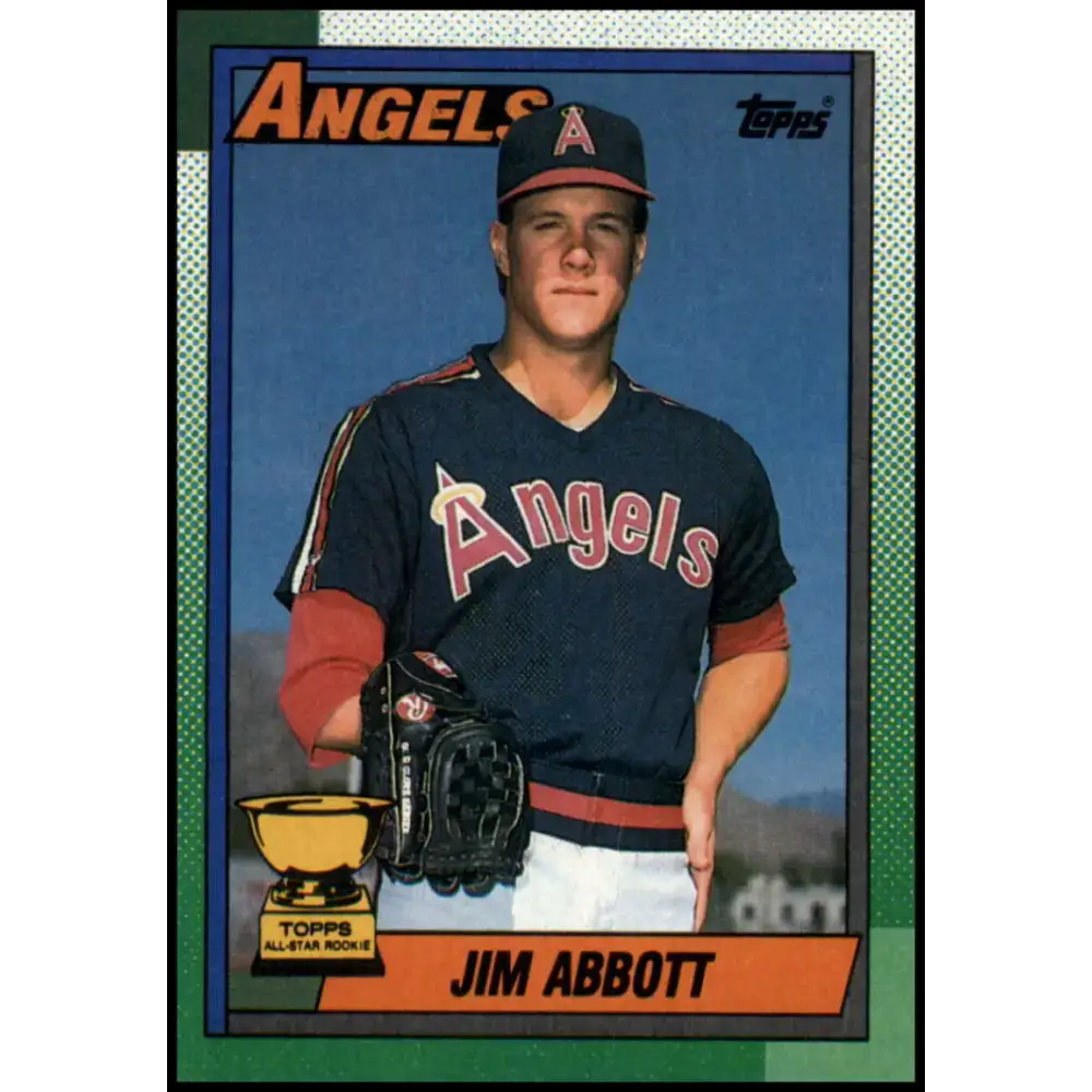 1990 Topps #675 Jim Abbott NM-MT California Angels Baseball Card - Baseball Card Single
