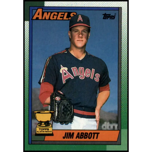 1990 Topps #675 Jim Abbott NM-MT California Angels Baseball Card - Baseball Card Single