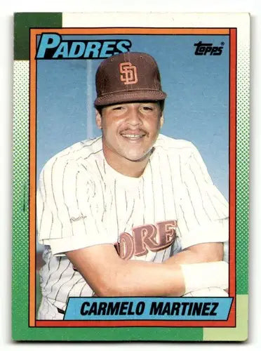 Original gloss Carmelo Martinez San Diego baseball card from 1990 Topps series