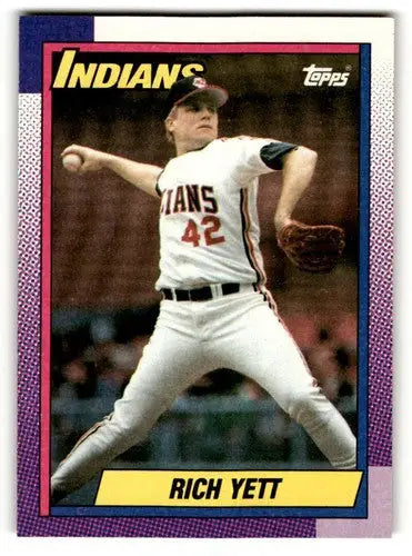 Original gloss Rich Yett Cleveland Indians baseball card from 1990 Topps #689