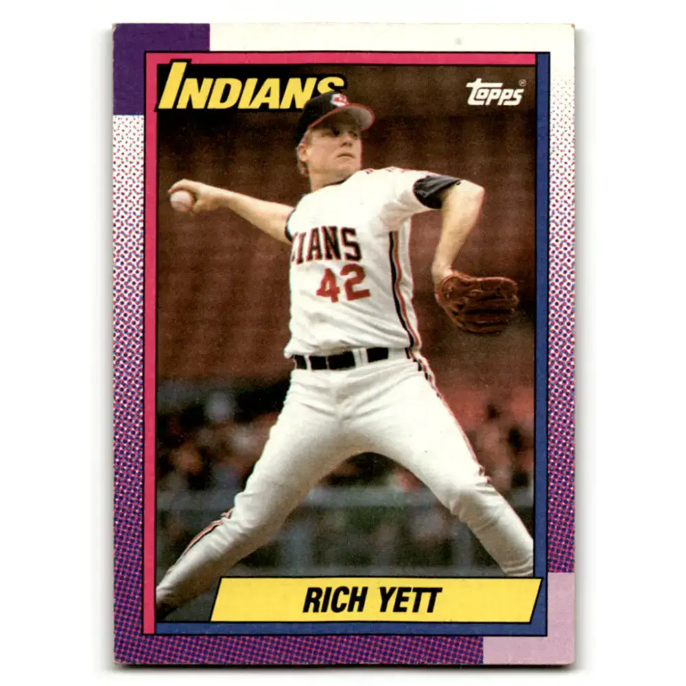 1990 Topps #689 Rich Yett NM-MT Cleveland Indians Baseball Card - Baseball Card Single
