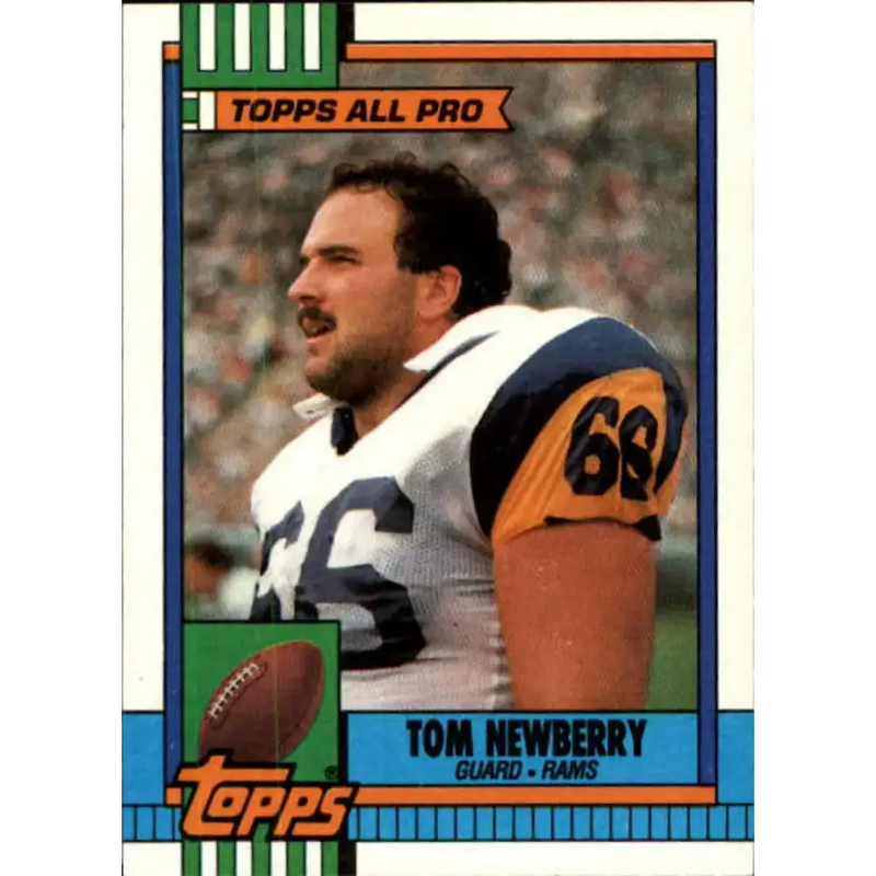 1990 Topps #70 Tom Newberry EX Excellent Los Angeles Rams Football Card - Football Card Single