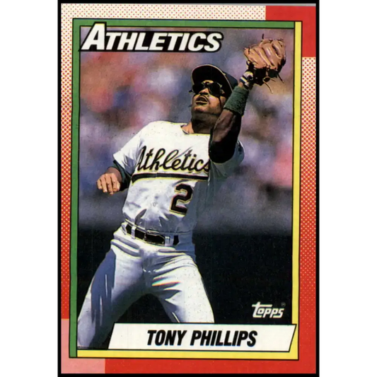 1990 Topps #702 Tony Phillips NM-MT Oakland Athletics Baseball Card - Baseball Card Single