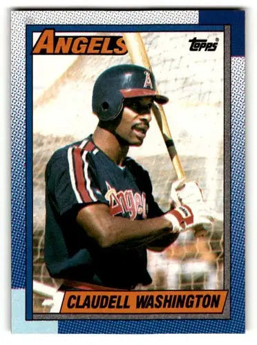 Original gloss Claudell Washington California Angels baseball card from 1990 Topps product
