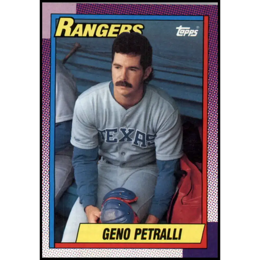 1990 Topps #706 Geno Petralli NM-MT Texas Rangers Baseball Card - Baseball Card Single
