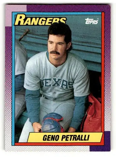 1990 Topps #706 Geno Petralli Texas Rangers Baseball Cards EX/NM ID:55641 - Baseball Card Single
