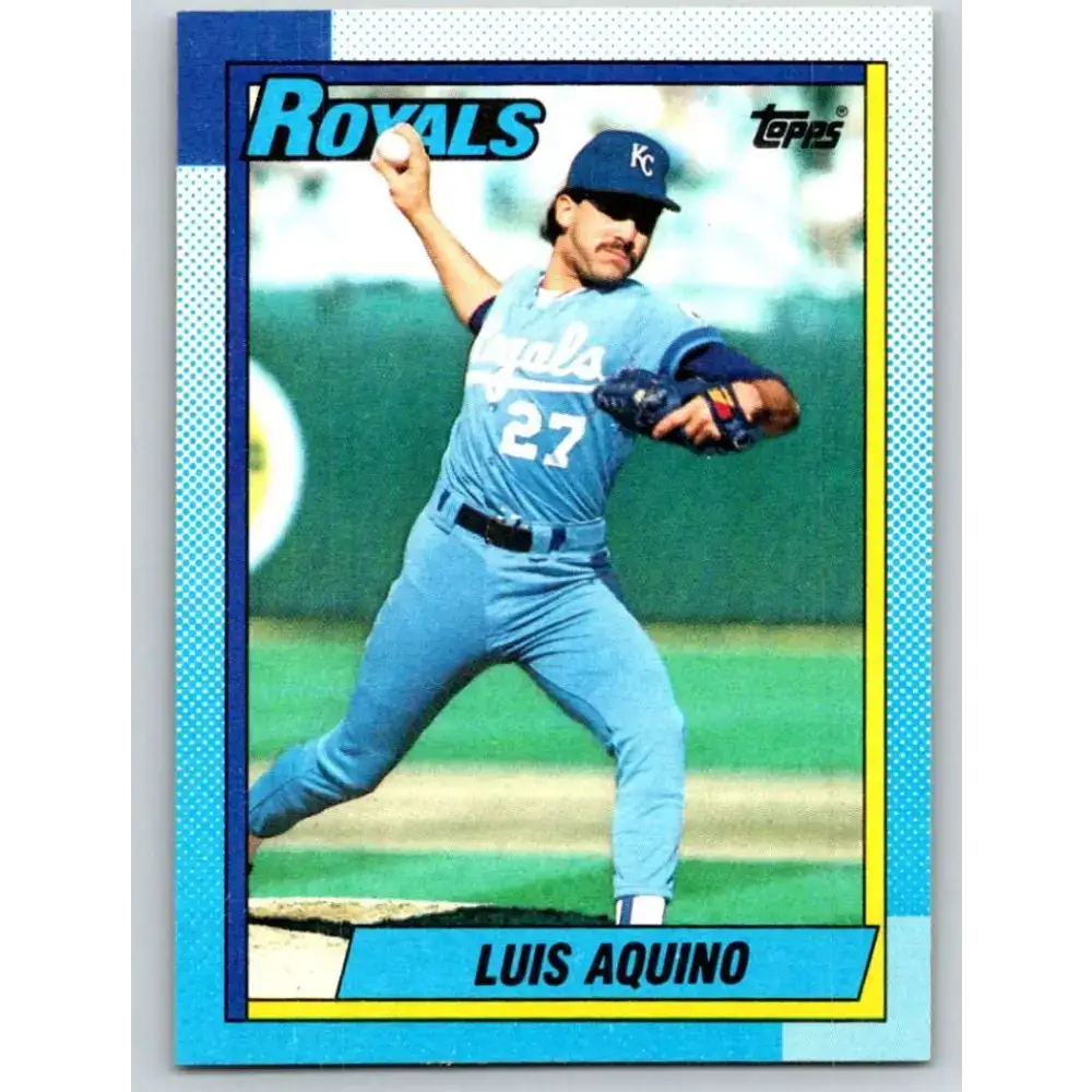 1990 Topps #707 Luis Aquino NM-MT Kansas City Royals Baseball Card - Baseball Card Single