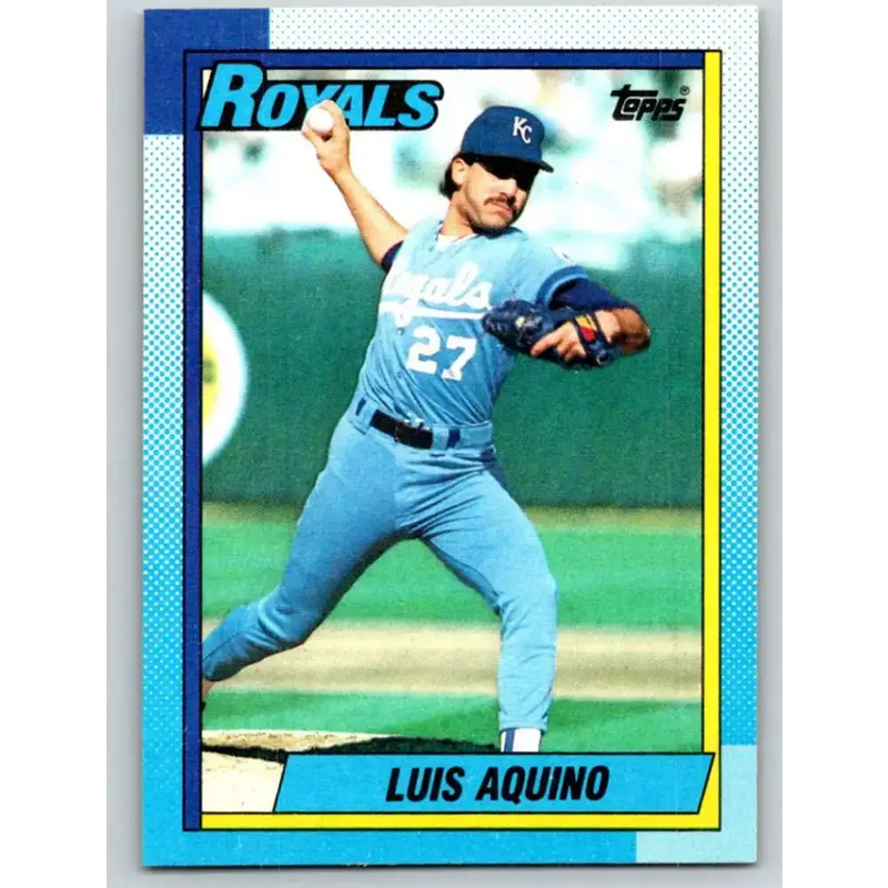 1990 Topps #707 Luis Aquino NM-MT Kansas City Royals Baseball Card - Baseball Card Single