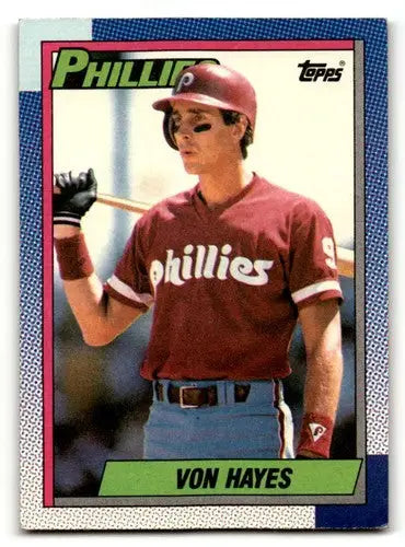 1990 Topps #710 Von Hayes Philadelphia Phillies Baseball Cards EX/NM ID:55043 - Baseball Card Single