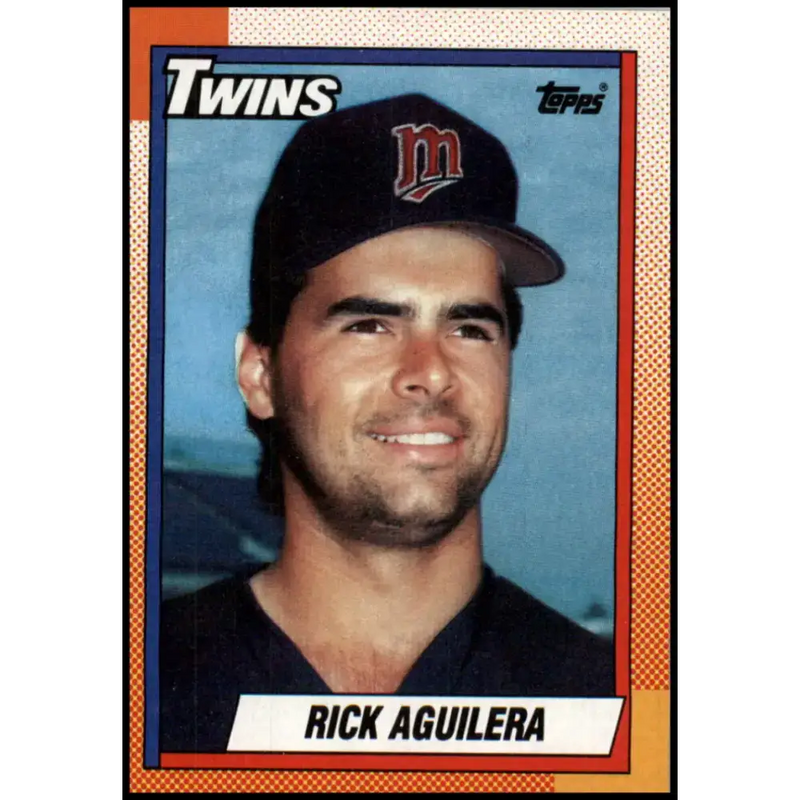 1990 Topps #711 Rick Aguilera NM-MT Minnesota Twins Baseball Card - Baseball Card Single