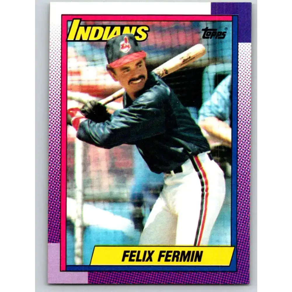 1990 Topps #722 Felix Fermin NM-MT Cleveland Indians Baseball Card - Baseball Card Single