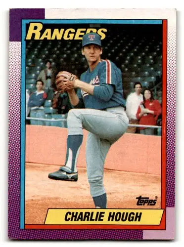 1990 Topps #735 Charlie Hough Texas Rangers Baseball Cards EX/NM ID:59116 - Baseball Card Single