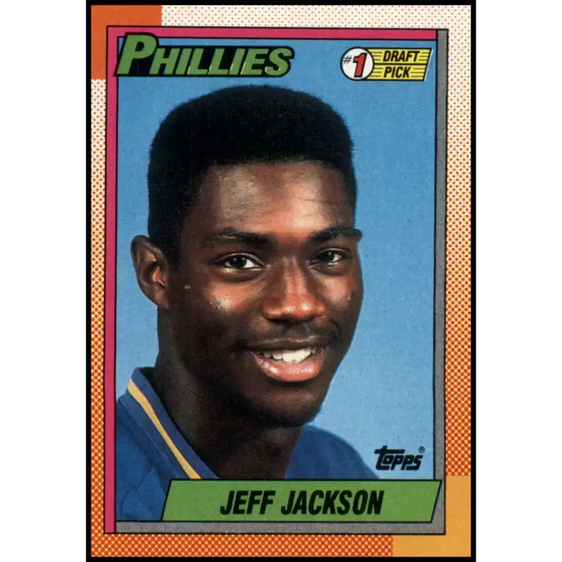 1990 Topps #74 Jeff Jackson FDP NM-MT RC Rookie Philadelphia Phillies Baseball Card - Baseball Card Single