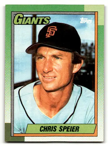 Original gloss Chris Speier baseball card from 1990 Topps #753 showcasing Giants memorabilia