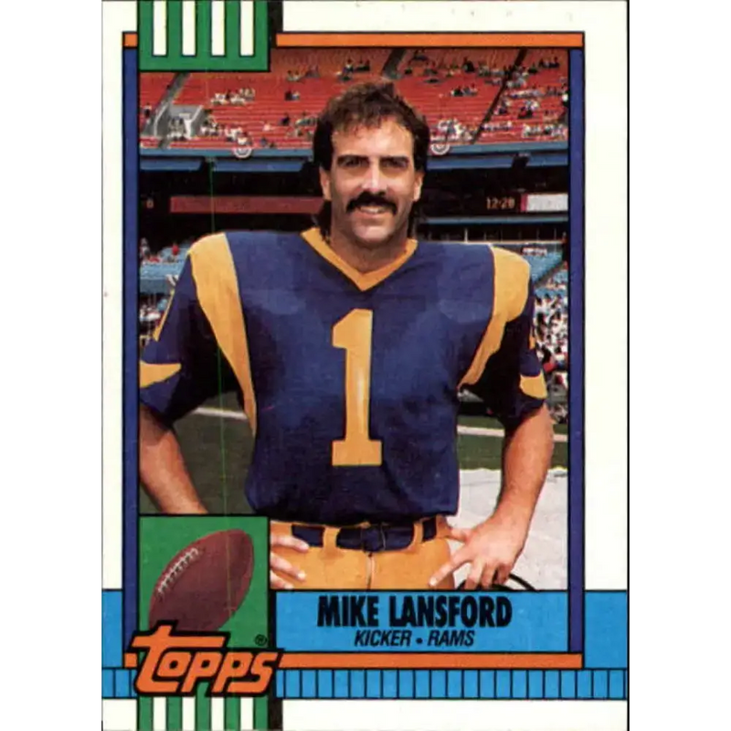 1990 Topps #76 Mike Lansford EX Excellent Los Angeles Rams Football Card