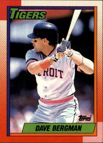 Vintage Dave Bergman baseball card with original gloss from 1990 Topps Tigers series
