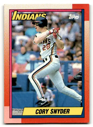 Original gloss Cory Snyder baseball card from 1990 Topps #770 featuring Indians team