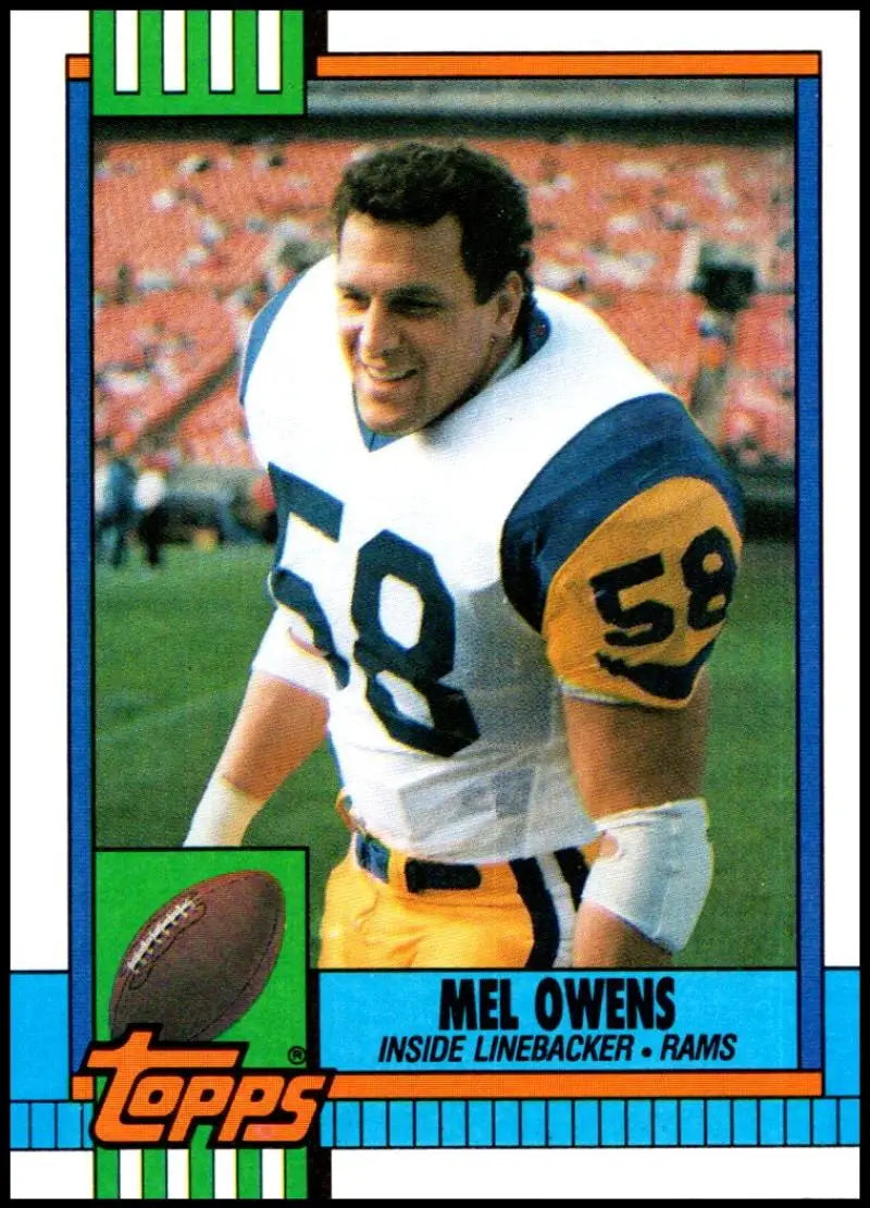 1990 Topps #82 Mel Owens EX Excellent Los Angeles Rams Football Card - Football Card Single