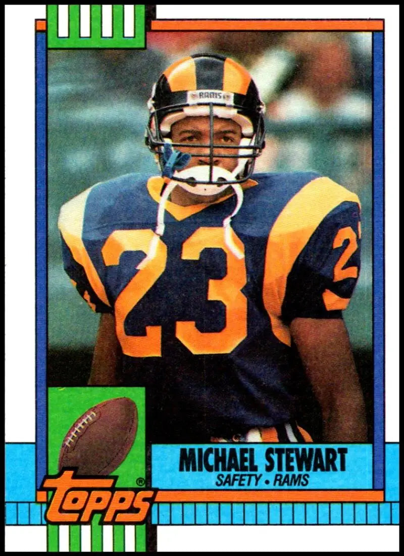 1990 Topps #83 Michael Stewart EX Excellent RC Rookie Los Angeles Rams Football Card - Football Card Single