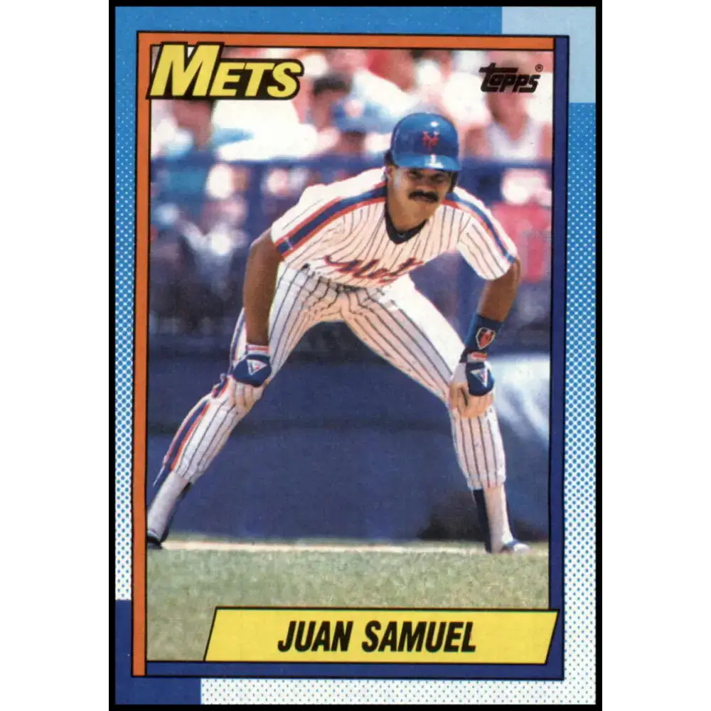 1990 Topps #85 Juan Samuel NM-MT New York Mets Baseball Card - Baseball Card Single
