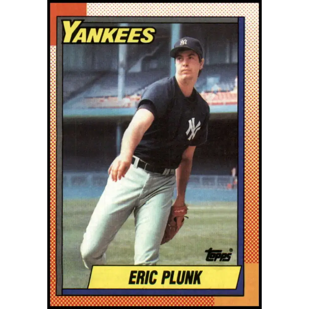 1990 Topps #9 Eric Plunk NM-MT New York Yankees Baseball Card - Baseball Card Single