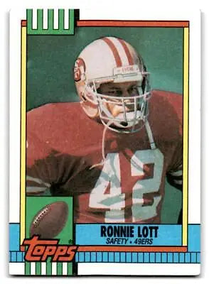 1990 Topps #9 Ronnie Lott trading card featuring the legendary football player