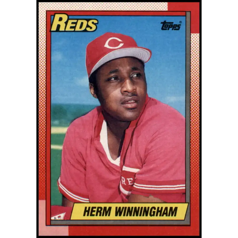 1990 Topps #94 Herm Winningham NM-MT Cincinnati Reds Baseball Card - Baseball Card Single