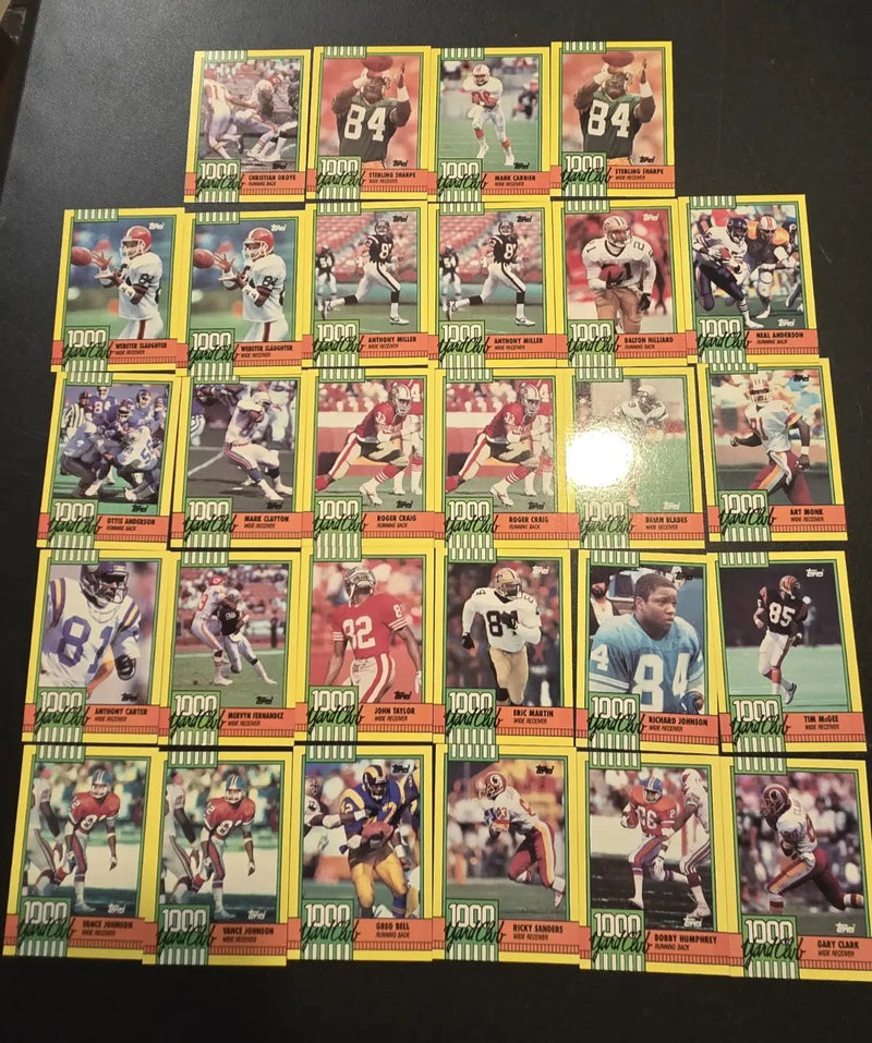 1990 Topps Football 1000 Yard Club Lot of 28 Cards – NFL Stars / Inserts - Football Card Single