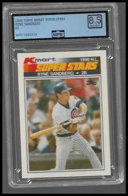 1990 Topps Kmart Super Stars Ryne Sandberg #2 MPE 8.5 NM-MT+ Chicago Cubs HOF - Baseball Card Single