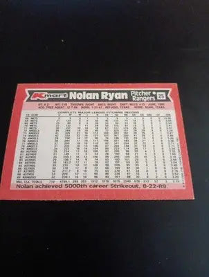 1990 Topps Kmart Superstars - Nolan Ryan #25. Rangers. NRMT+ - Baseball Card Single