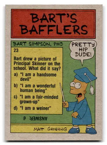 1990 Topps The Simpsons #26 Zee brave undair sea exploraire wrestles NM ID:70319 - Non-Sports Card Single