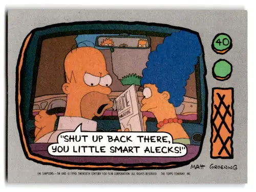1990 Topps The Simpsons #40 Shut up back there you little smart alecks ID:70323 - Non-Sports Card Single