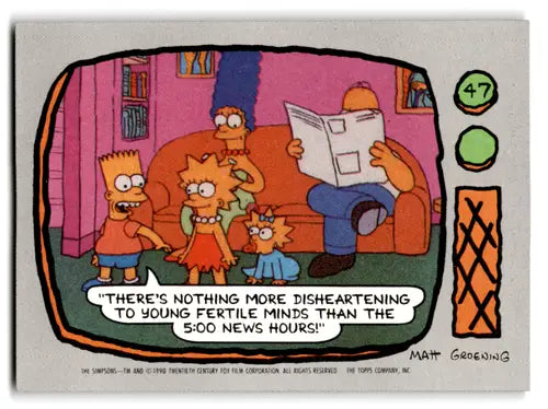1990 Topps The Simpsons #47 There’s nothing more disheartening to young ID:70326 - Non-Sports Card Single