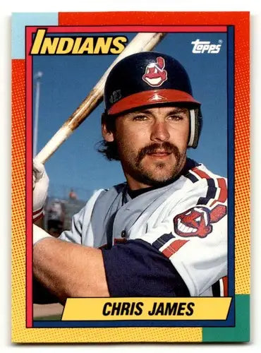 1990 Topps Traded #46T Chris James Cleveland Indians Baseball Cards ID:53973 - Baseball Card Single