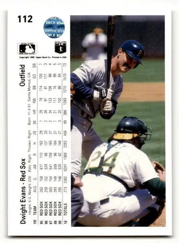 1990 Upper Deck #112 Dwight Evans Atlanta Braves Baseball Cards EX/N ID:59500 - Baseball Card Single