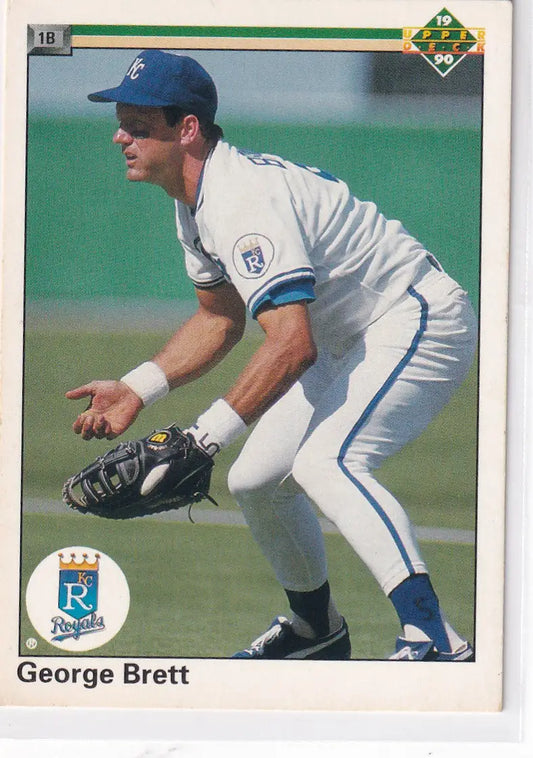 1990 UPPER DECK #124 GEORGE BRETT- KANSAS CITY ROYALS - Baseball Card Single