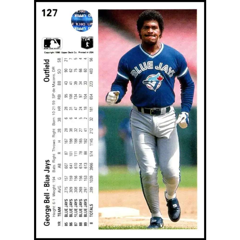 1990 Upper Deck #127 George Bell NM-MT Toronto Blue Jays Baseball Card - Baseball Card Single