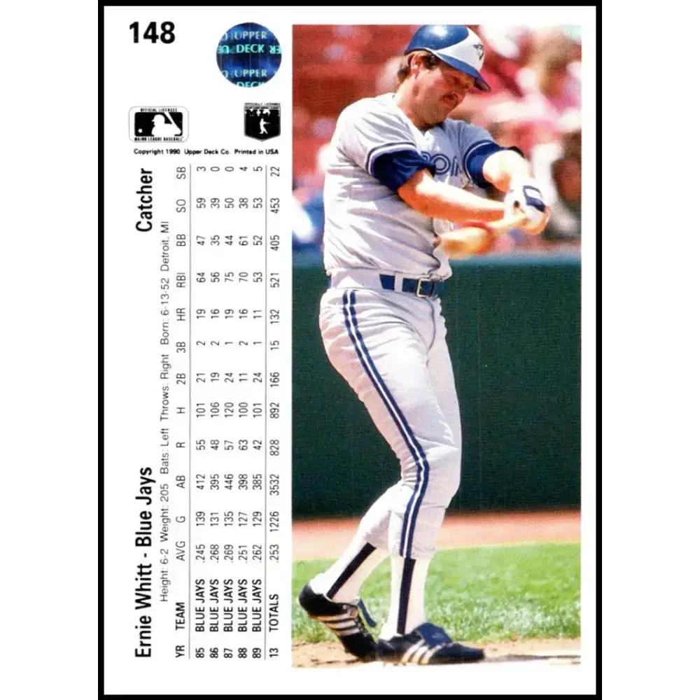 1990 Upper Deck #148 Ernie Whitt NM-MT Toronto Blue Jays Baseball Card - Baseball Card Single