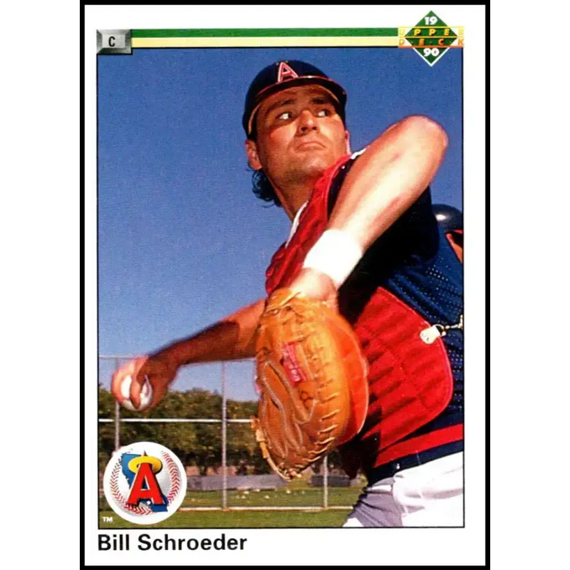 1990 Upper Deck #149 Bill Schroeder NM-MT California Angels Baseball Card - Baseball Card Single