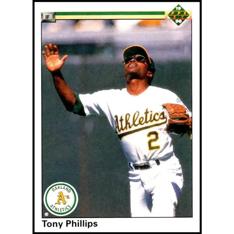 1990 Upper Deck #154 Tony Phillips NM-MT Oakland Athletics Baseball Card - Baseball Card Single