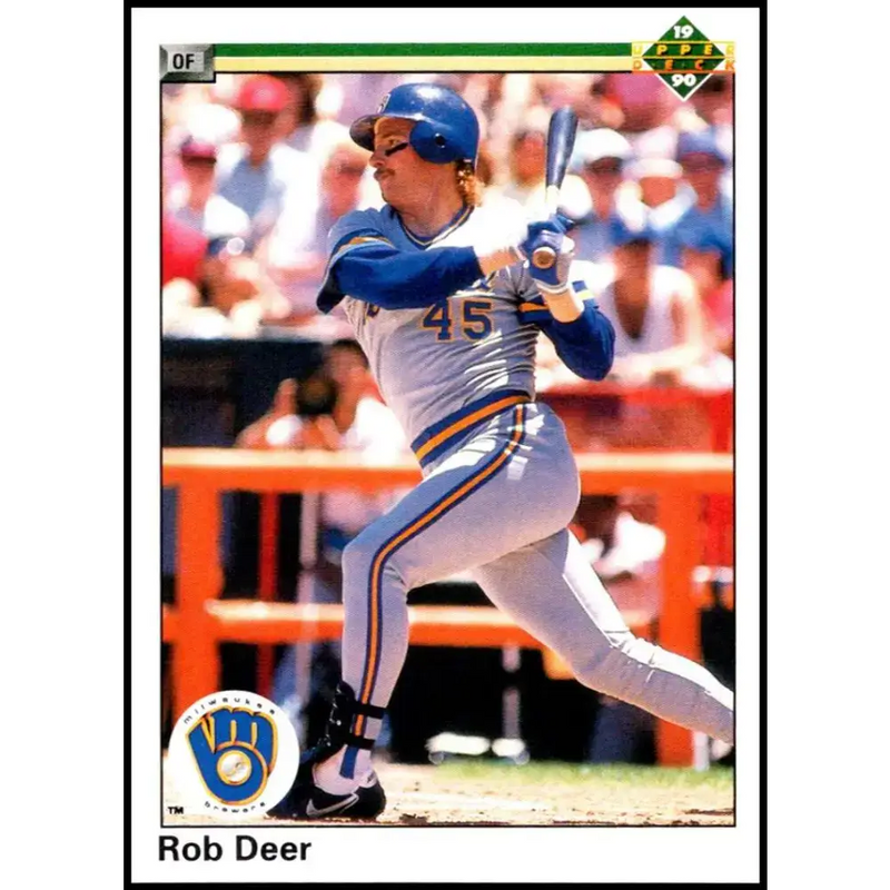 1990 Upper Deck #176 Rob Deer NM-MT Milwaukee Brewers Baseball Card - Baseball Card Single