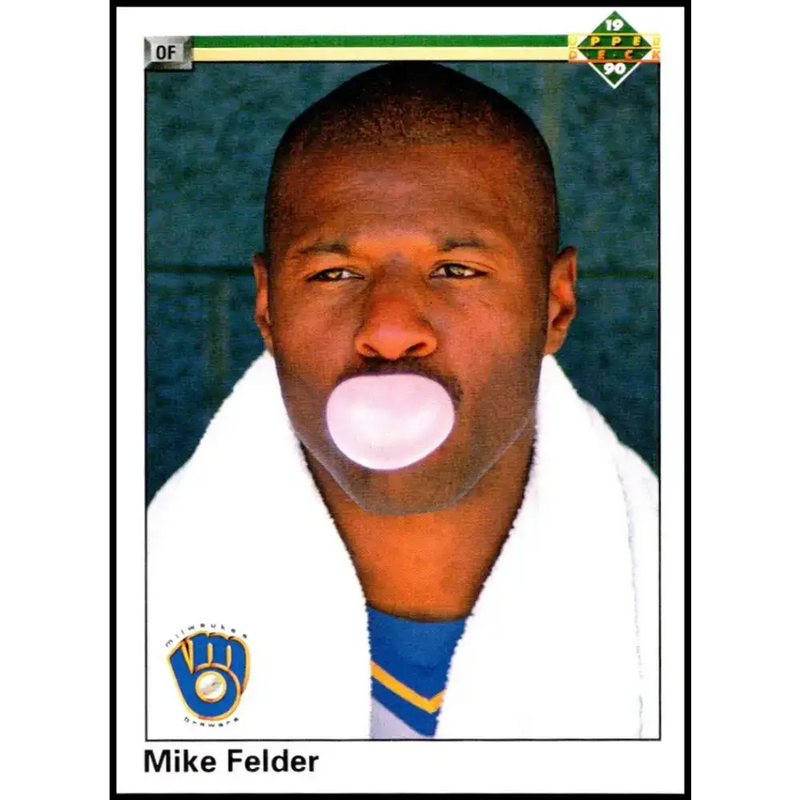 1990 Upper Deck #178 Mike Felder NM-MT Milwaukee Brewers Baseball Card - Baseball Card Single